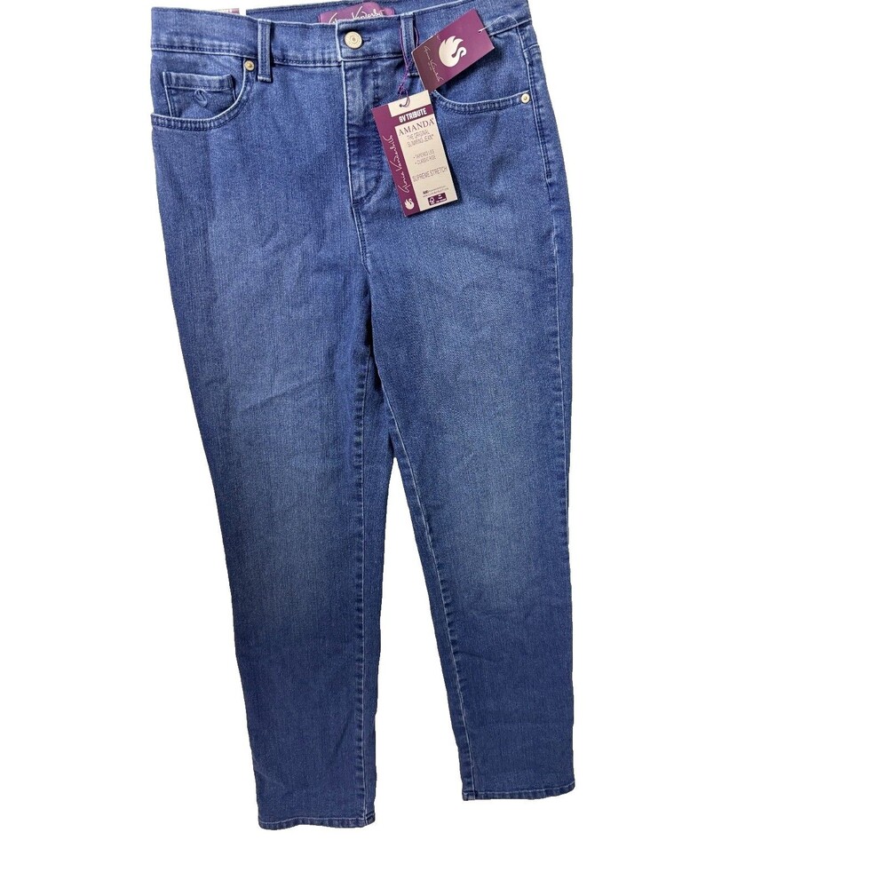 Gloria Vanderbilt Amanda Jeans Womens 8 Average NWT Blue Tapered Supreme Stretch